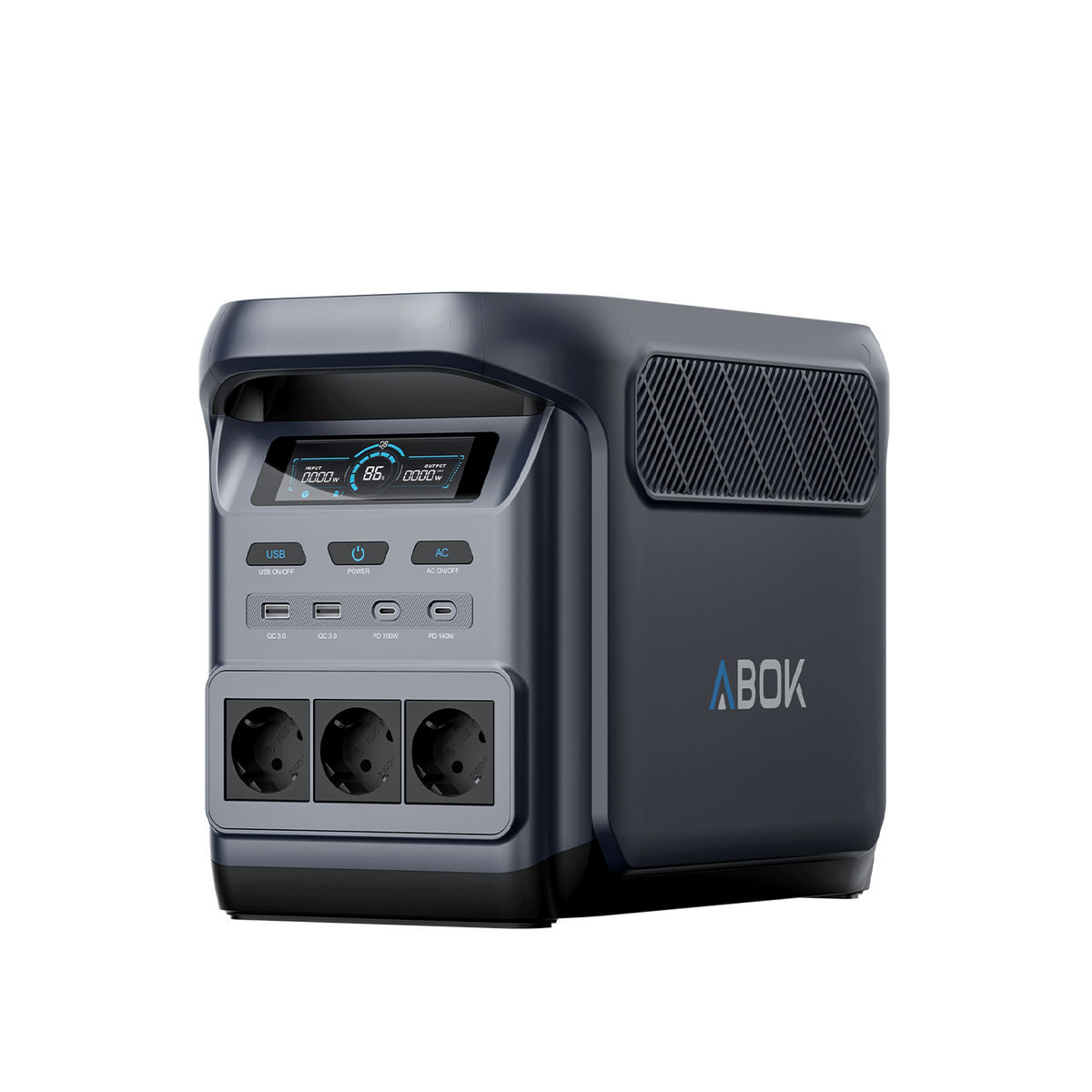 ABOK Elux 1 EU-spec portable power station in an angled product view.