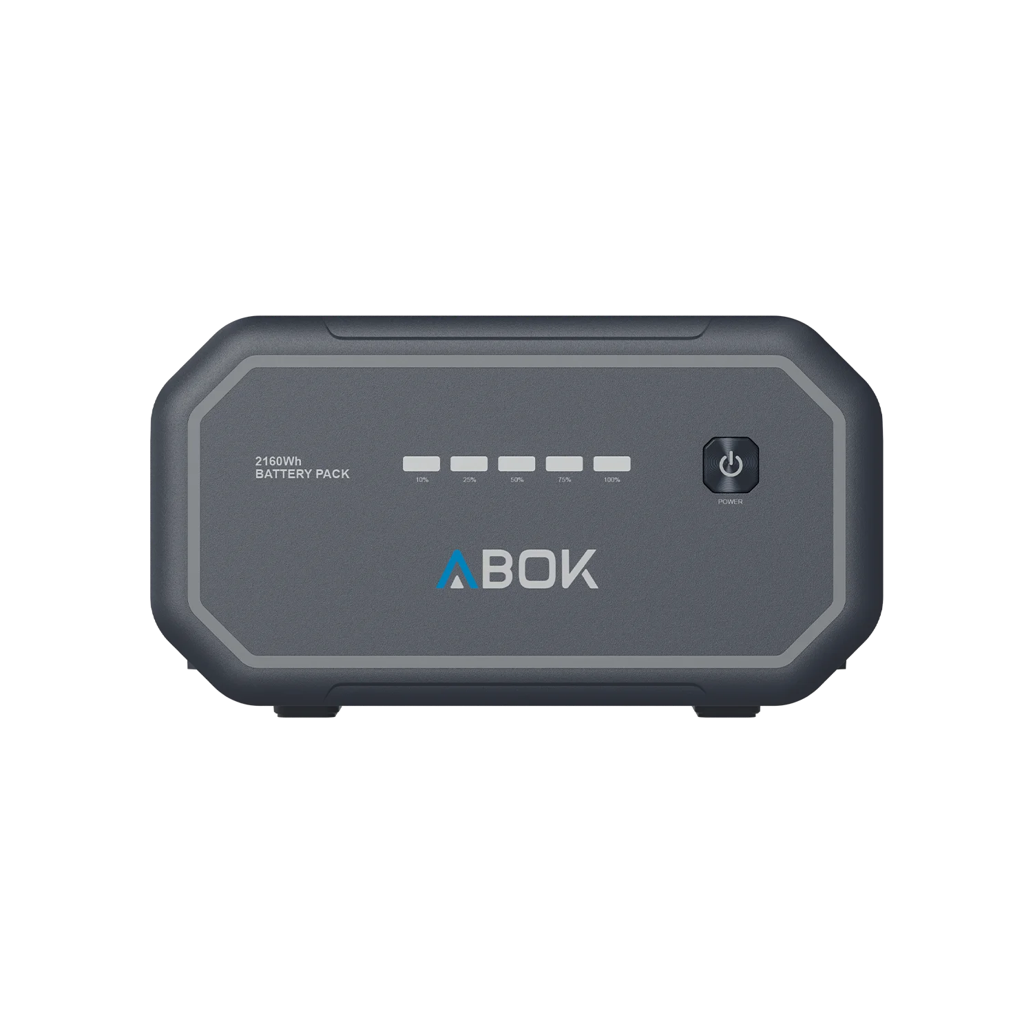 ABOK Ark2500 front product render of the 2160Wh extra battery with charge level indicators