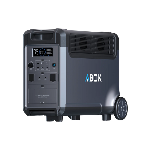 ABOK Ark3600 EU-spec portable power station in an angled front product view.