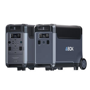 ABOK Ark3600 EU-spec portable power station paired with one matching extra battery.