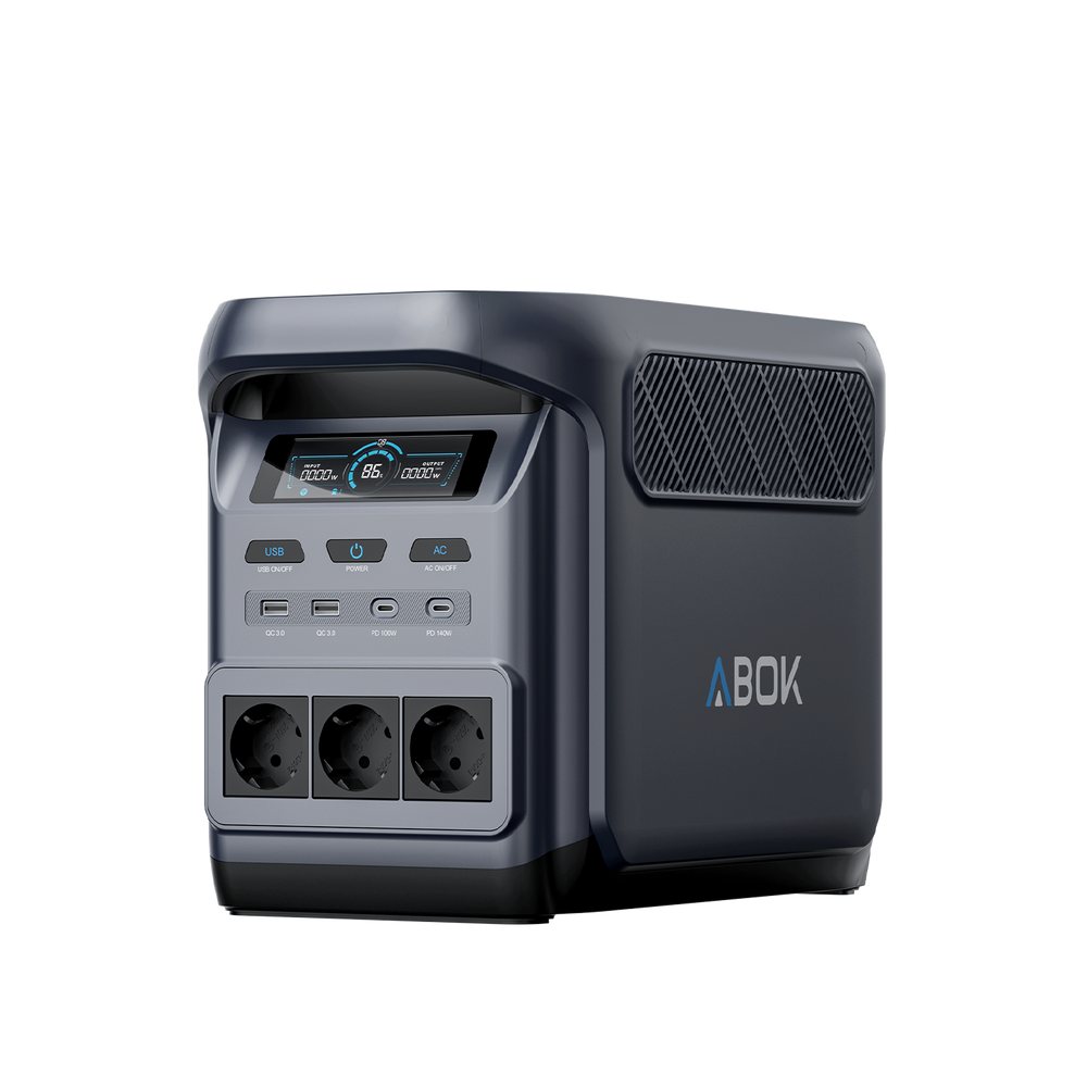 ABOK Elux 1 EU-spec portable power station in an angled product view.